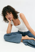Tight rib top - Blanc cassé