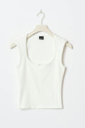 Tight rib top - Blanc cassé