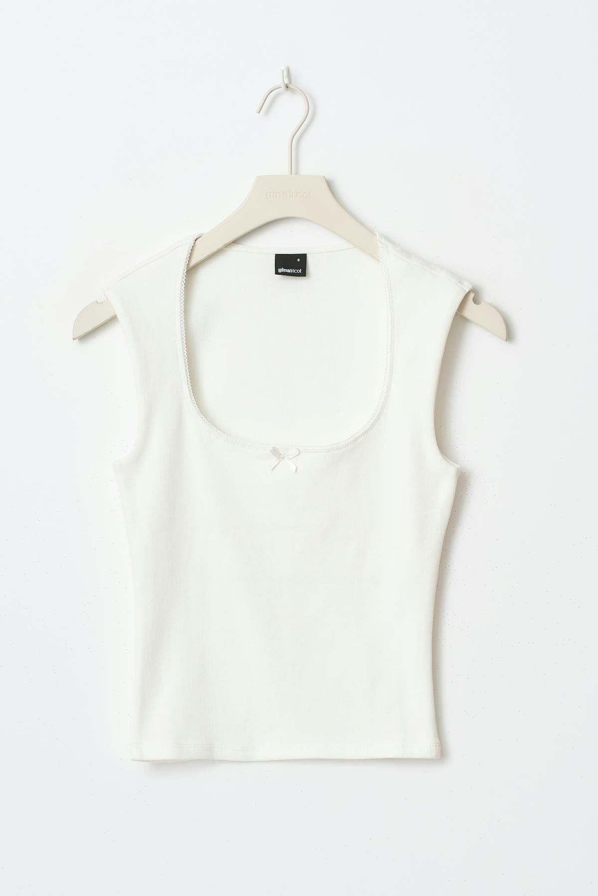Tight rib top - Blanc cassé