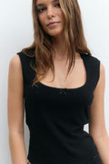 Tight rib top - Blanc cassé