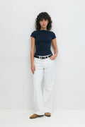Boatneck tight rib top - Noir