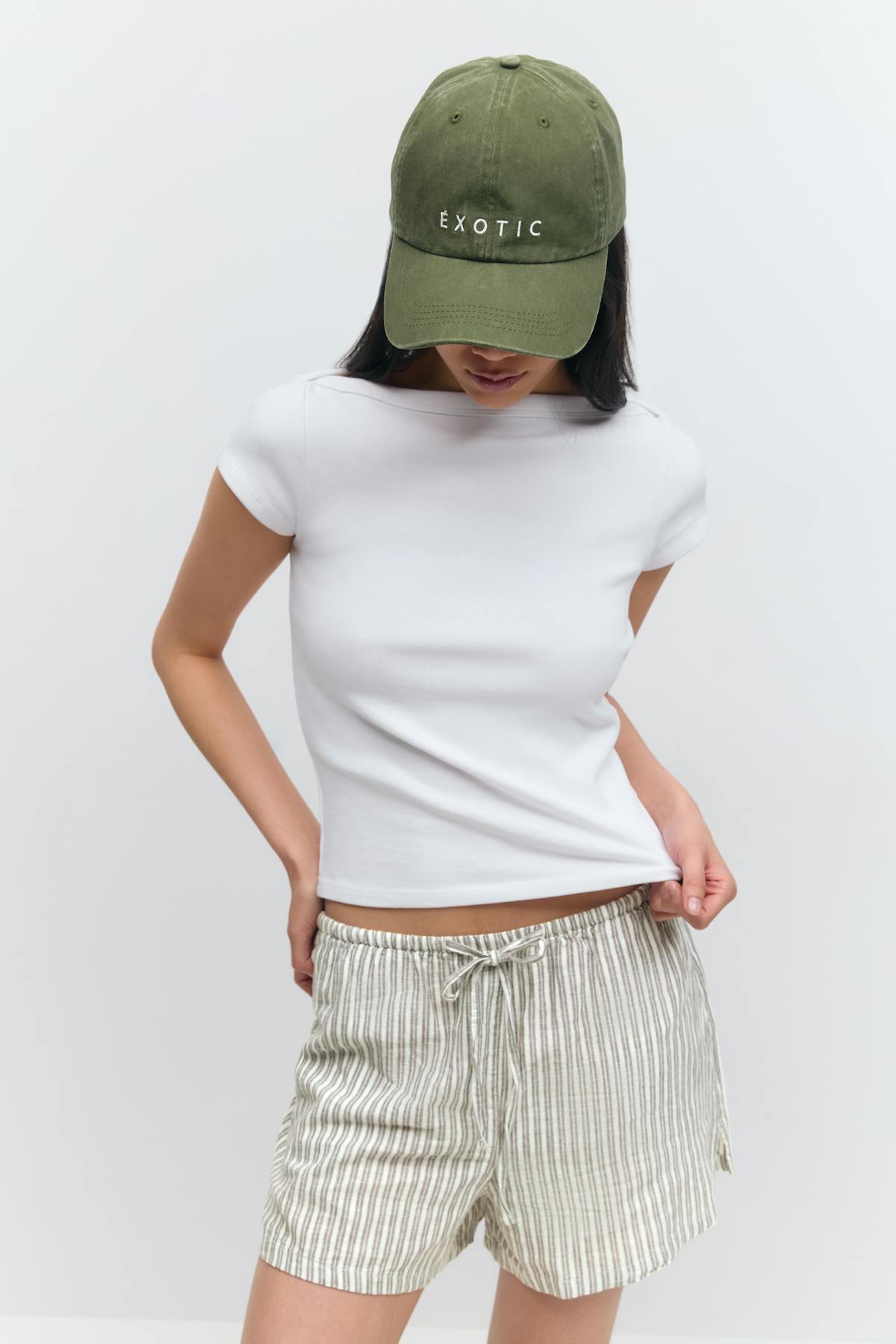 Boatneck tight rib top - Blanc