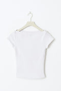 Boatneck tight rib top - Stripe