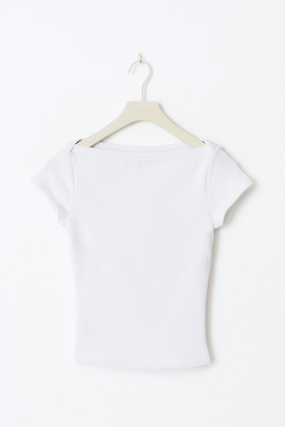Boatneck tight rib top - Stripe
