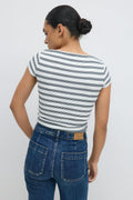 Boatneck tight rib top - Stripe