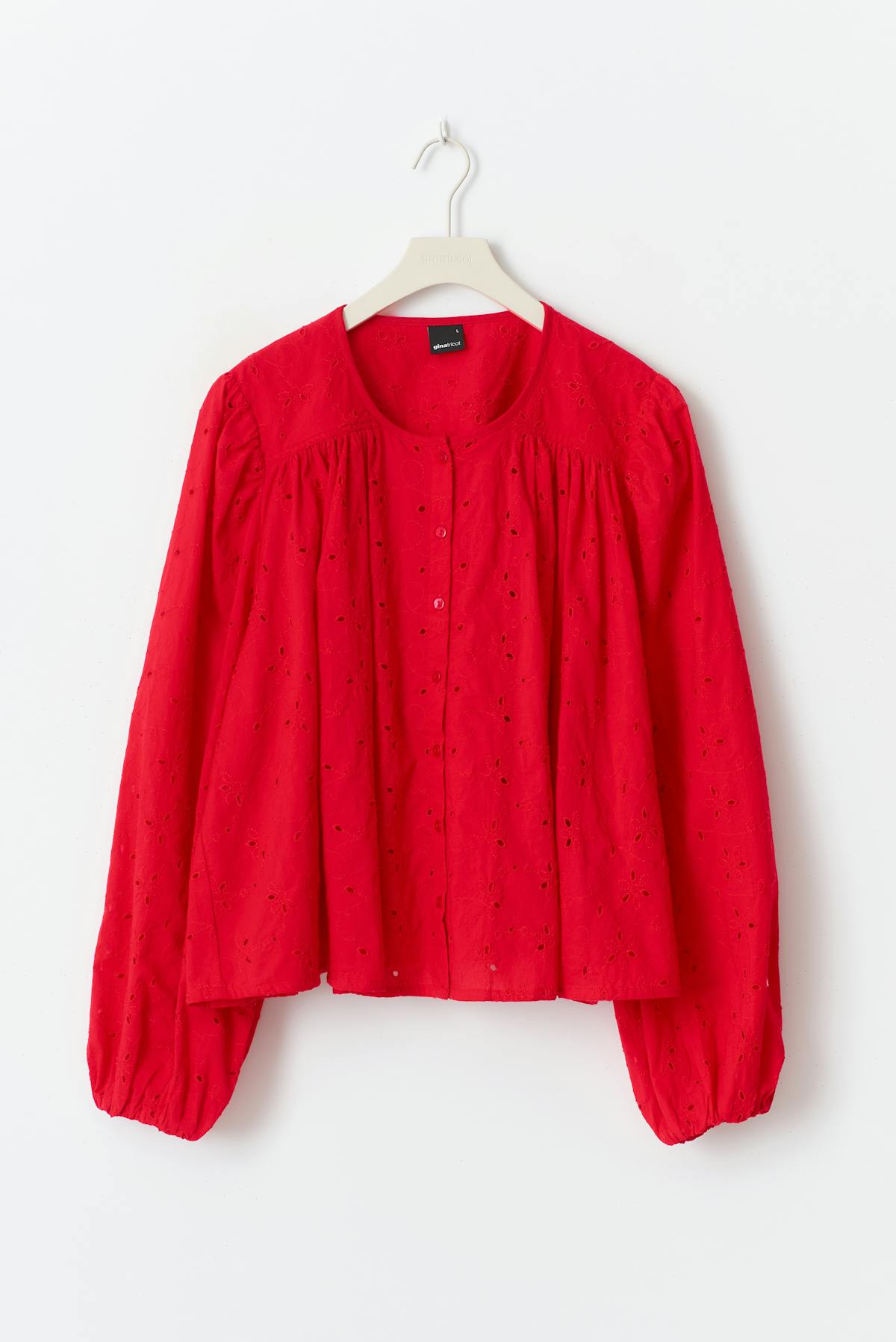 Anglaise blouse - High risk red