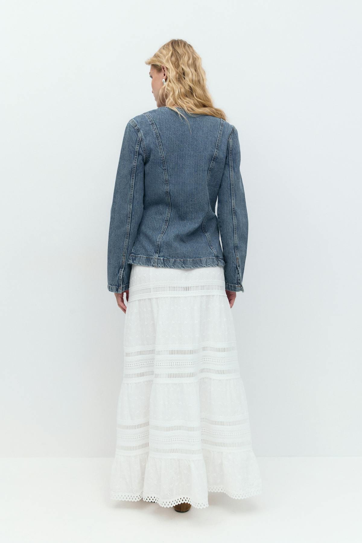 Broderie maxi skirt - Blanc