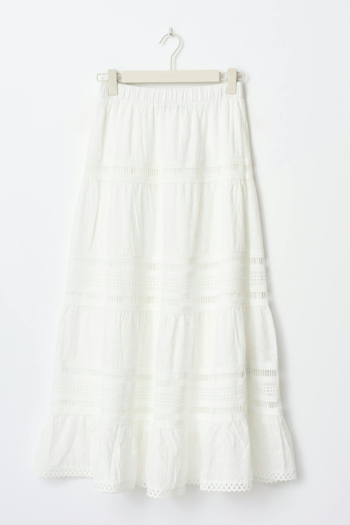 Broderie maxi skirt - Blanc