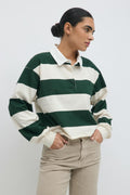 Collar top - Green stripe
