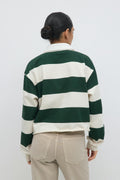 Collar top - Green stripe