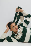 Collar top - Green stripe