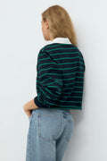 Collar top - Green stripe