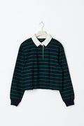 Collar top - Green stripe