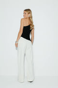 One shoulder glitter top - Noir