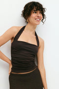 Soft touch halterneck top - Stone
