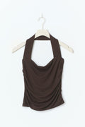Soft touch halterneck top - Stone