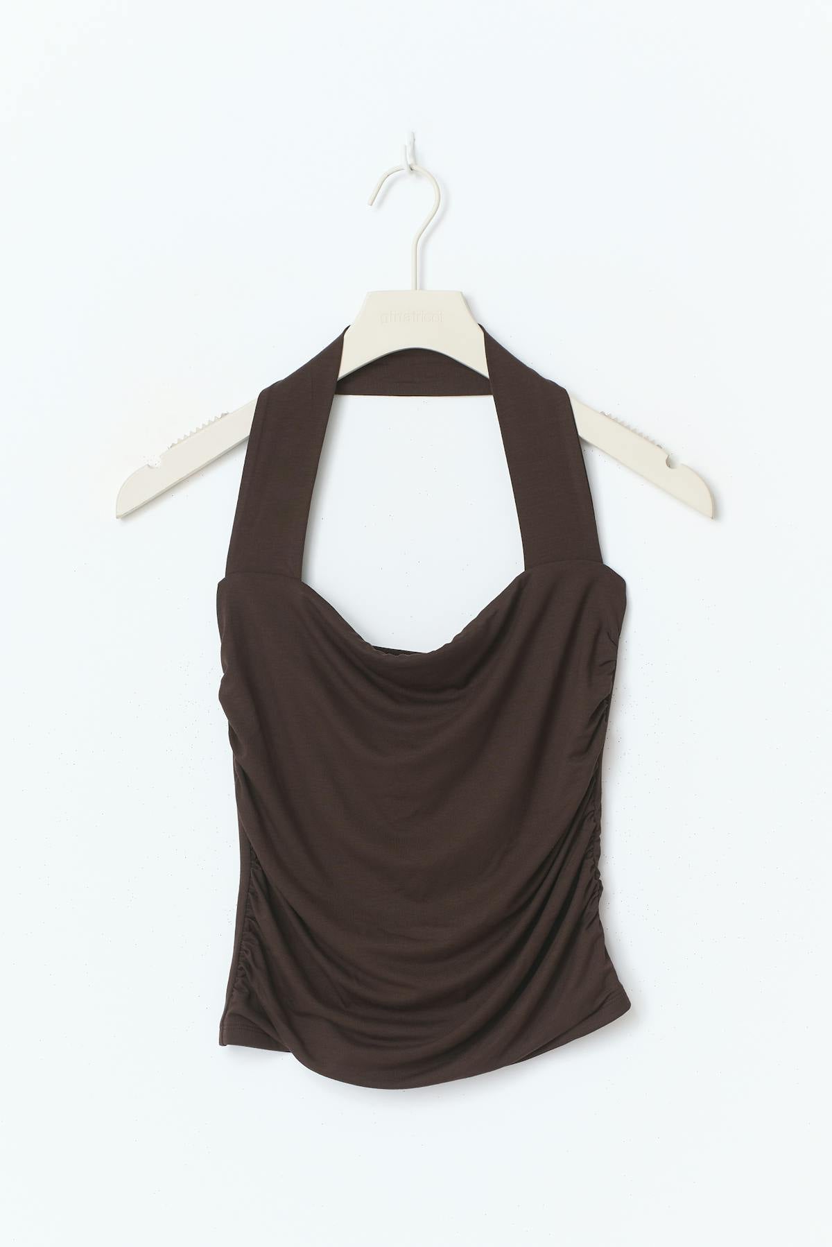 Soft touch halterneck top - Stone