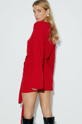 Tie front dress - Haute red