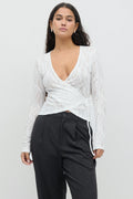 Lace wrap top - Pale lilac