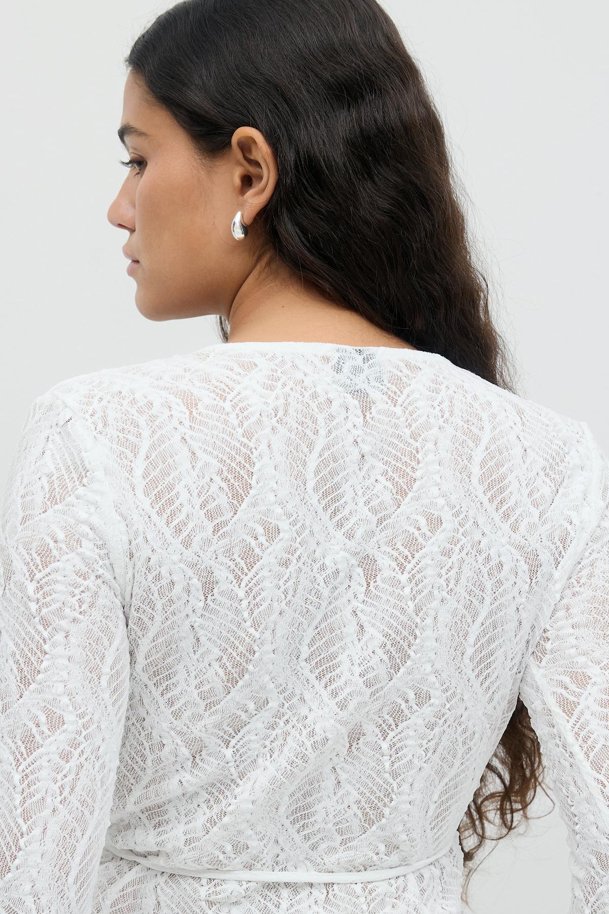 Lace wrap top - Blanc cassé