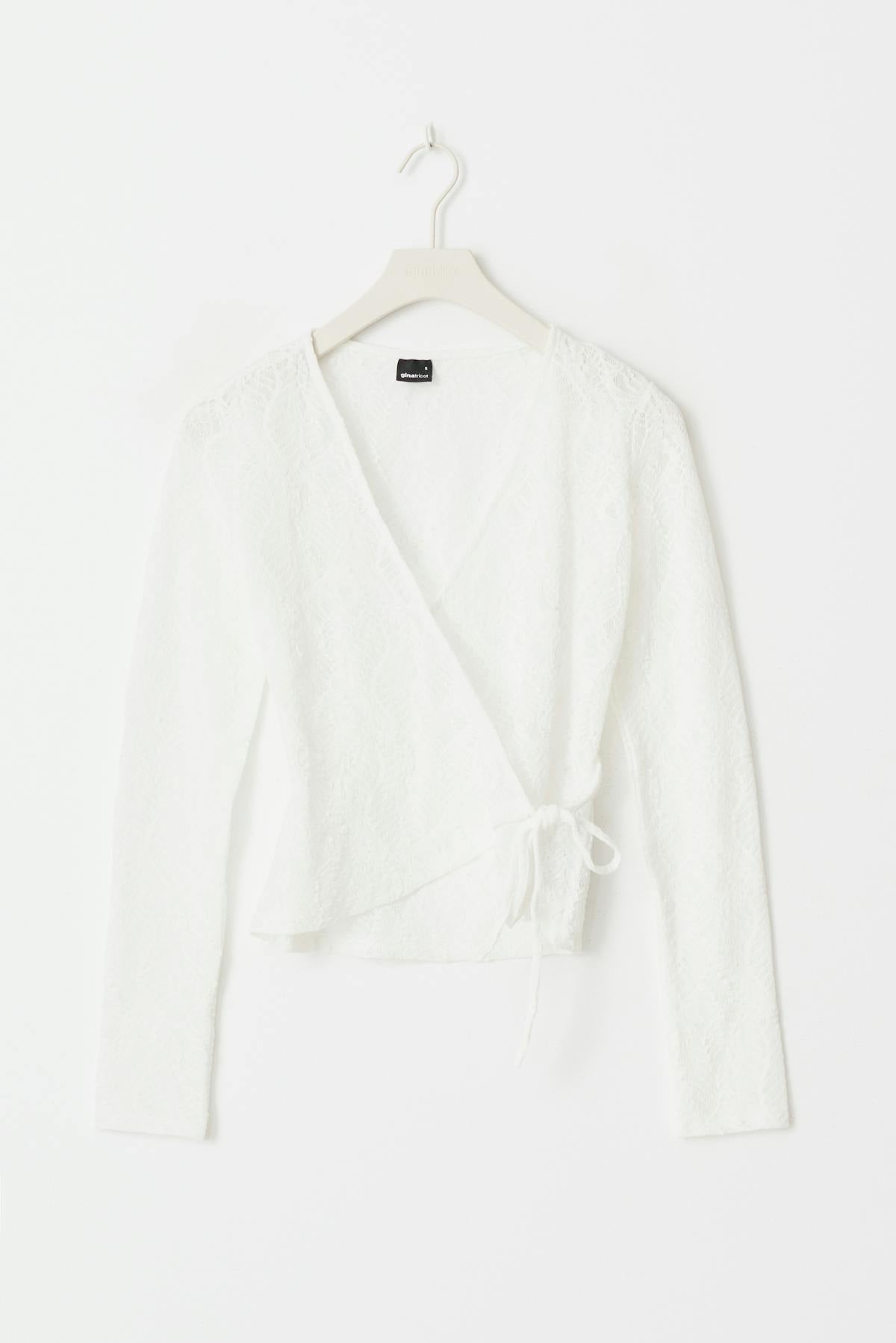 Lace wrap top - Blanc cassé