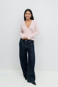 Lace wrap top - Pale lilac