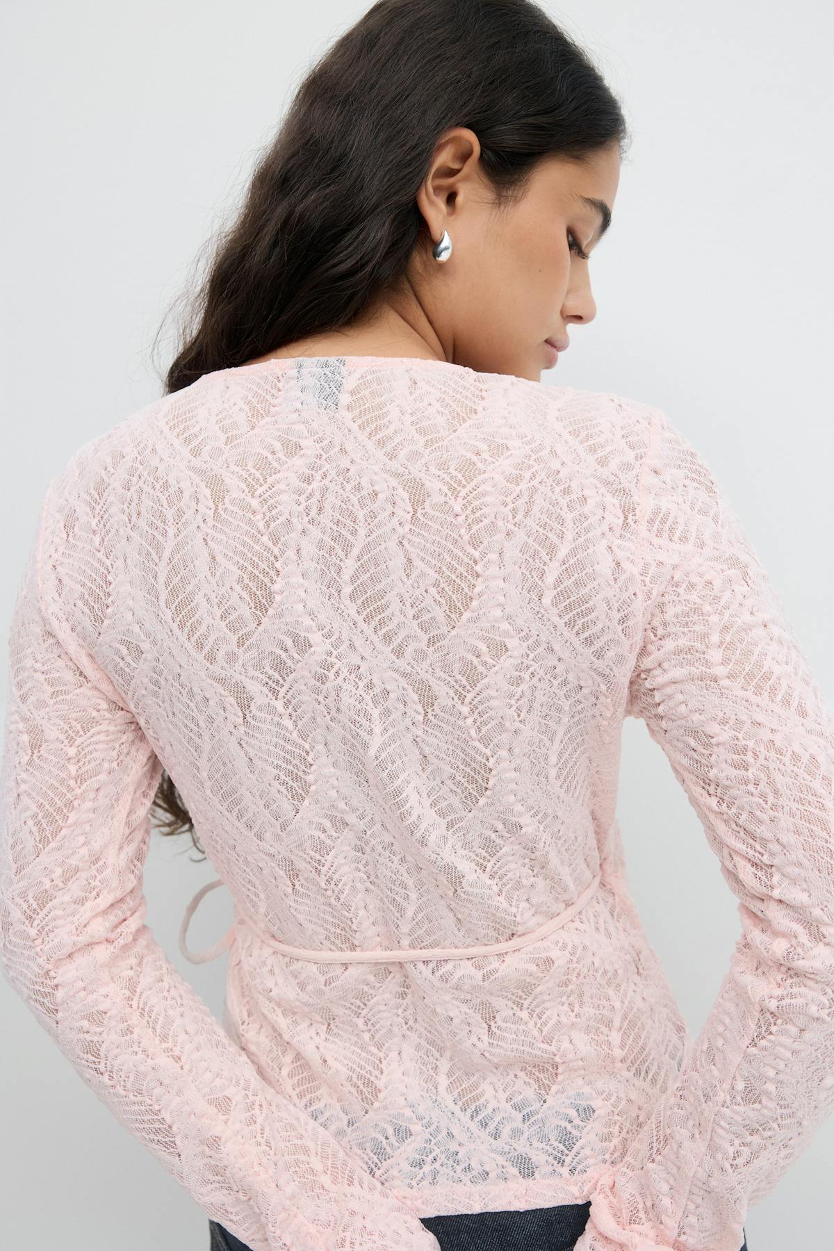 Lace wrap top - Pale lilac