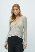 Lace wrap top - Blanc cassé