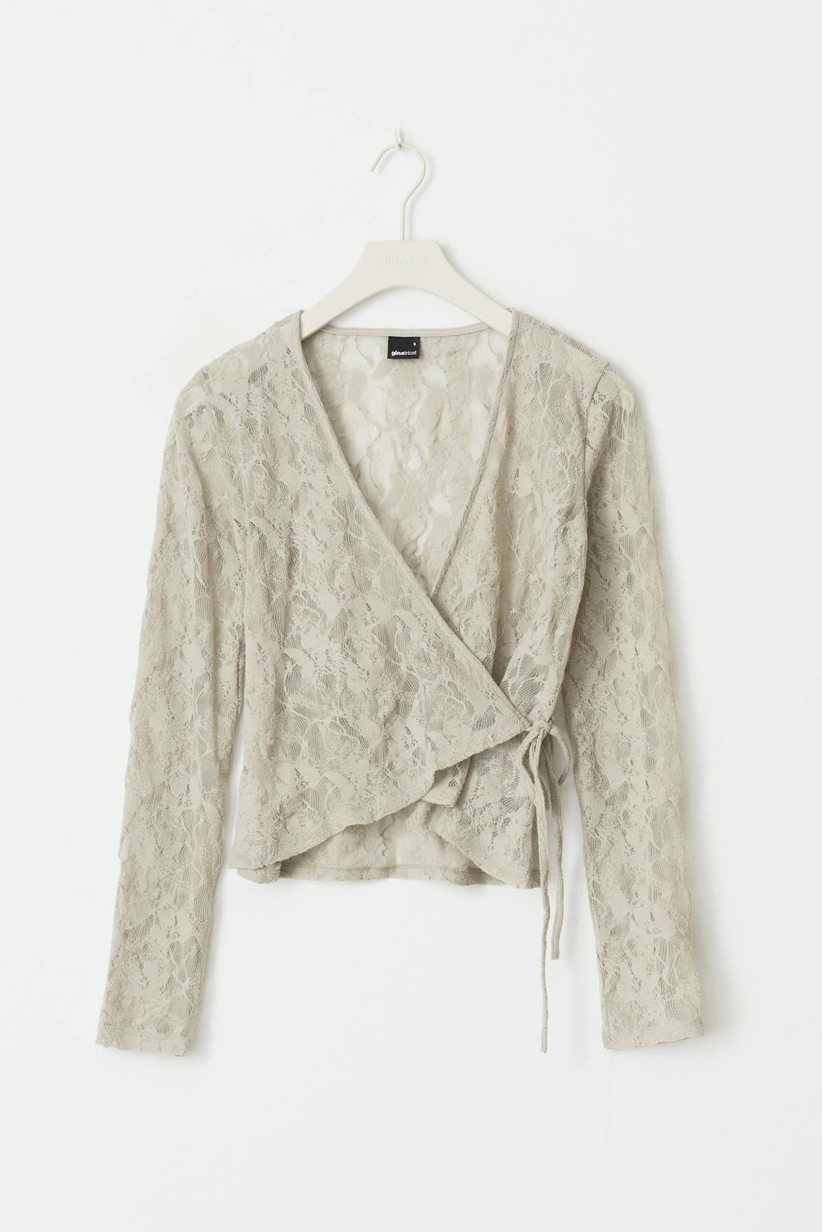 Lace wrap top - Gris