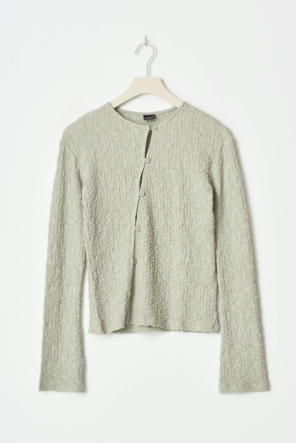 Textured buttoned top - Gris