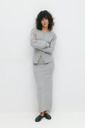 Knitted skirt - Brown melange