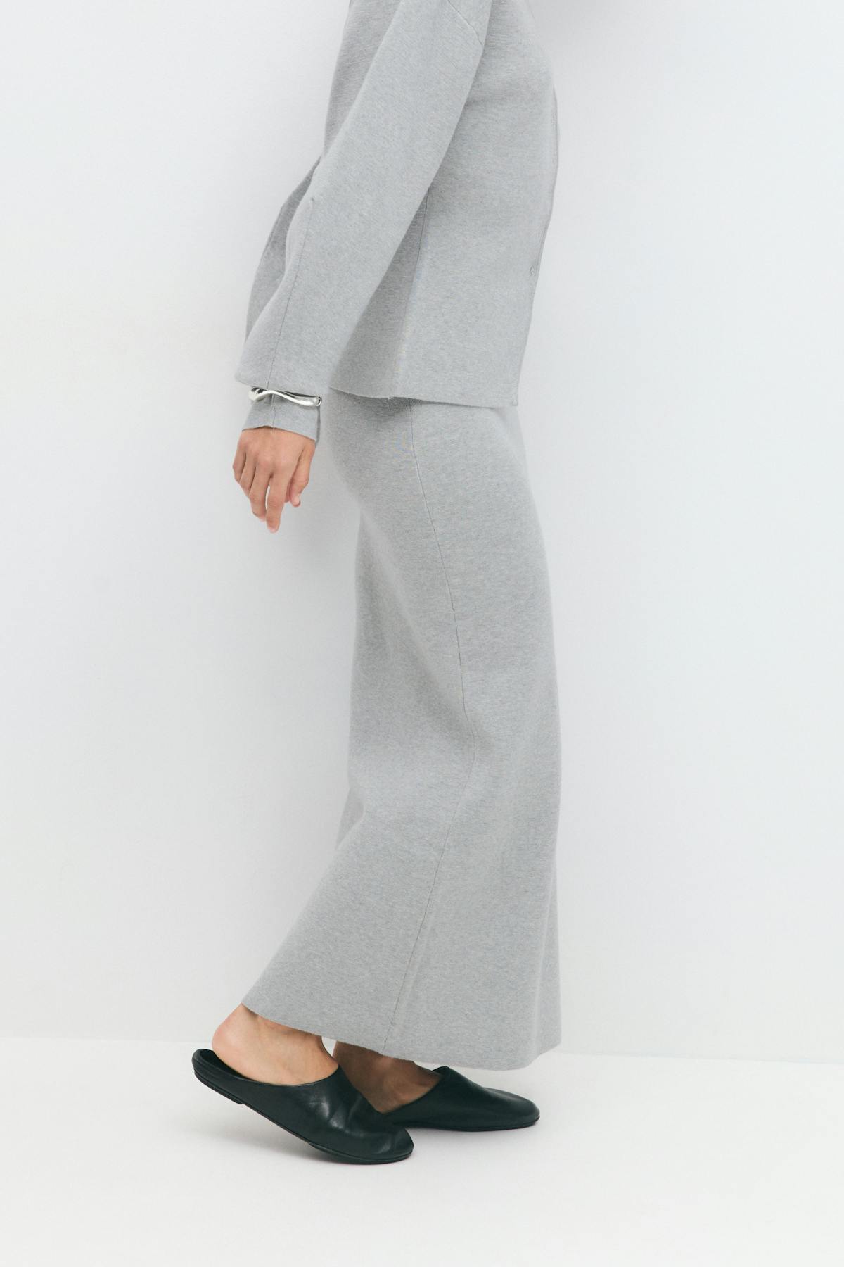 Knitted skirt - Brown melange