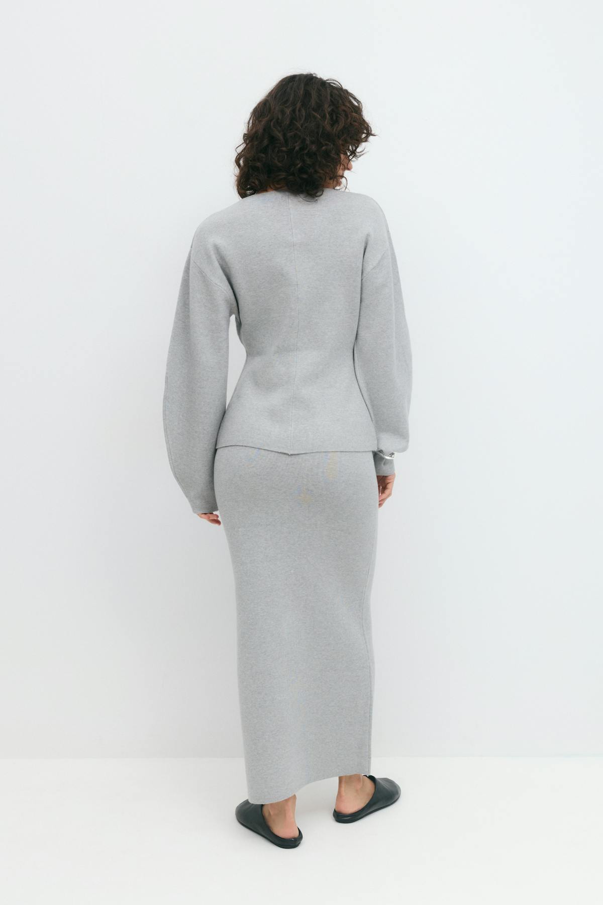 Knitted skirt - Grey melange