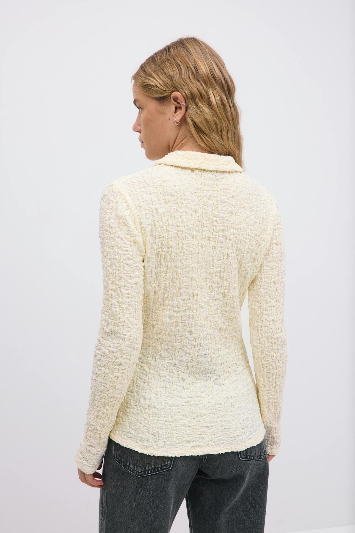 Textured collar top - Afterglow