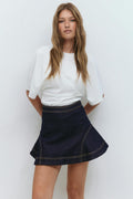Sculpted denim skirt - Rinse