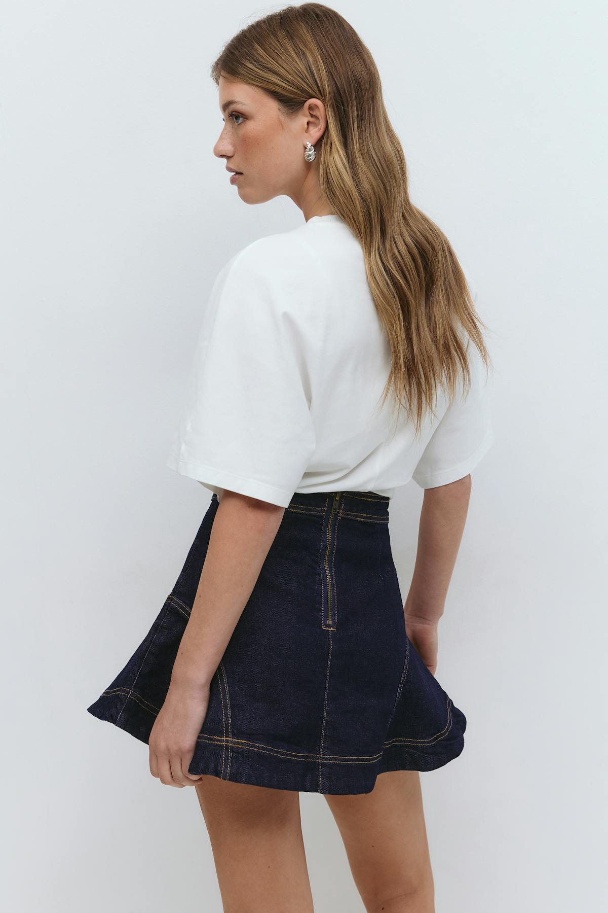 Sculpted denim skirt - Rinse