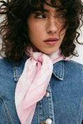 Linen blend scarf - Flower aop