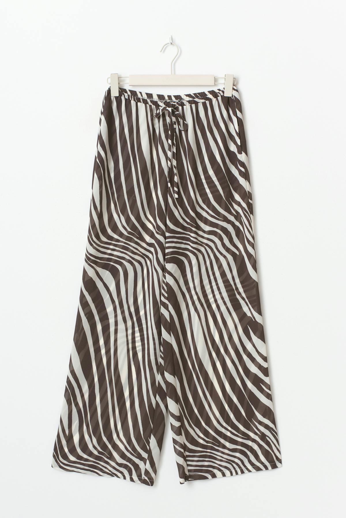 Wide chiffon trousers - Zebra