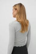 Lace detail top - Noir
