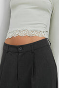 Lace detail top - Noir