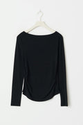 Boatneck ruched top - Noir