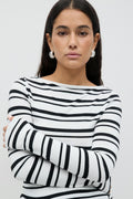 Boatneck ruched top - Grey melange
