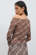Ruched mesh top - Check