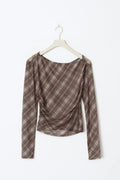 Ruched mesh top - Check