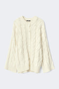 Chunky knitted cable cardigan - Knit white