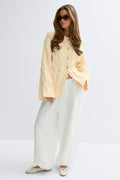 Chunky knitted cable cardigan - Navy blazer