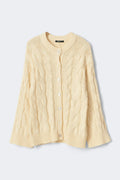 Chunky knitted cable cardigan - Vanilla yellow
