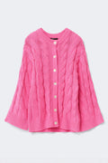Chunky knitted cable cardigan - Ballet slipper