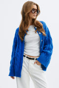 Chunky knitted cable cardigan - Ballet slipper