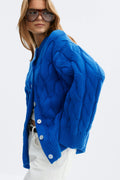 Chunky knitted cable cardigan - Ballet slipper